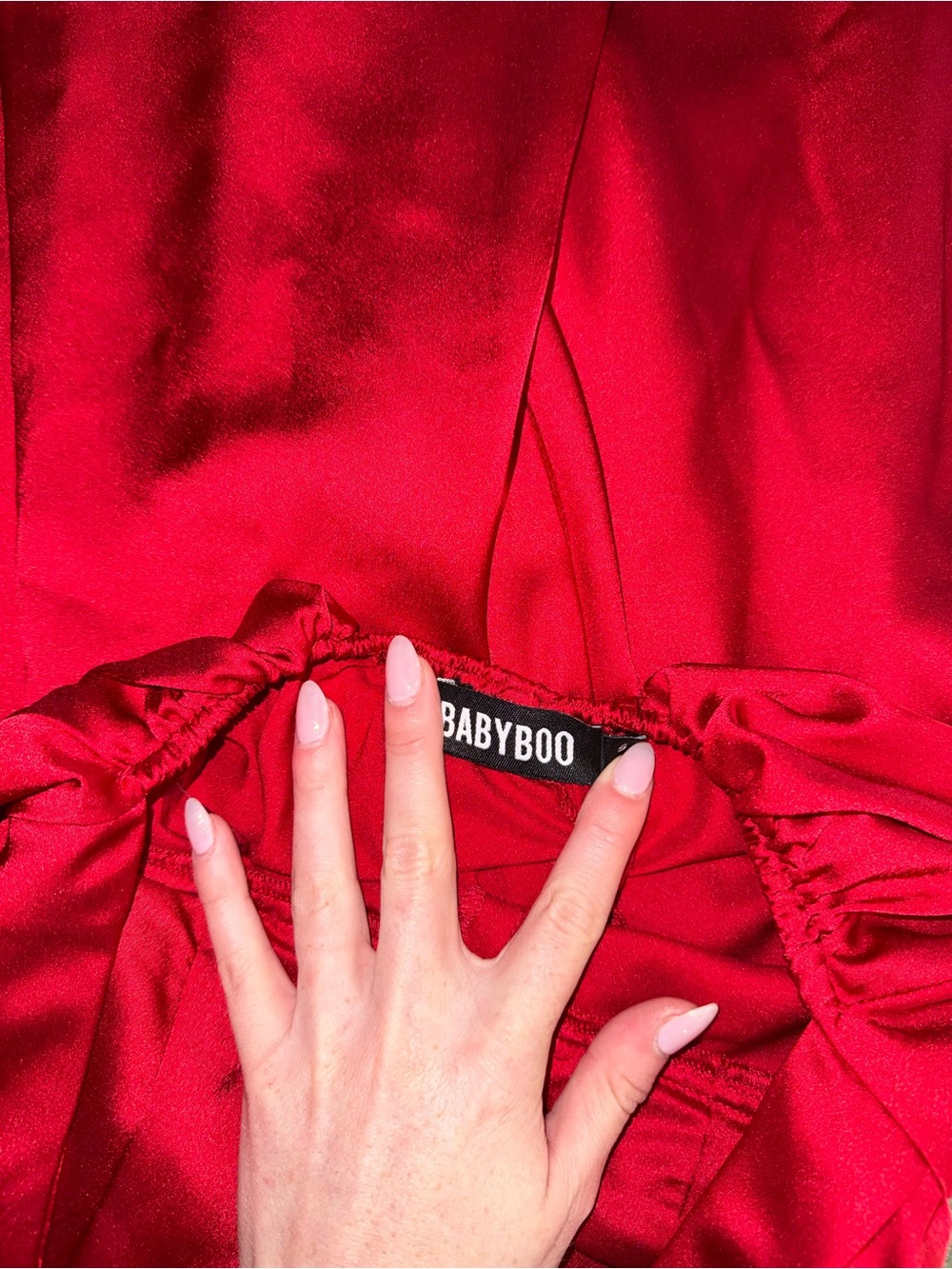 Babyboo Red Halter Romper with Plunging V-Neck and Open Back - Picture 5 of 5